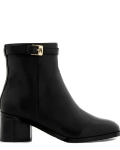 Tommy Hilfiger TH Buckle Riding Mid Heel Boot